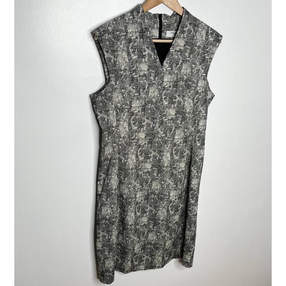 MM. LaFleur Womens The Aditi Dress 12 Black Cream Crackle Workwear Business - Picture 4 of 11